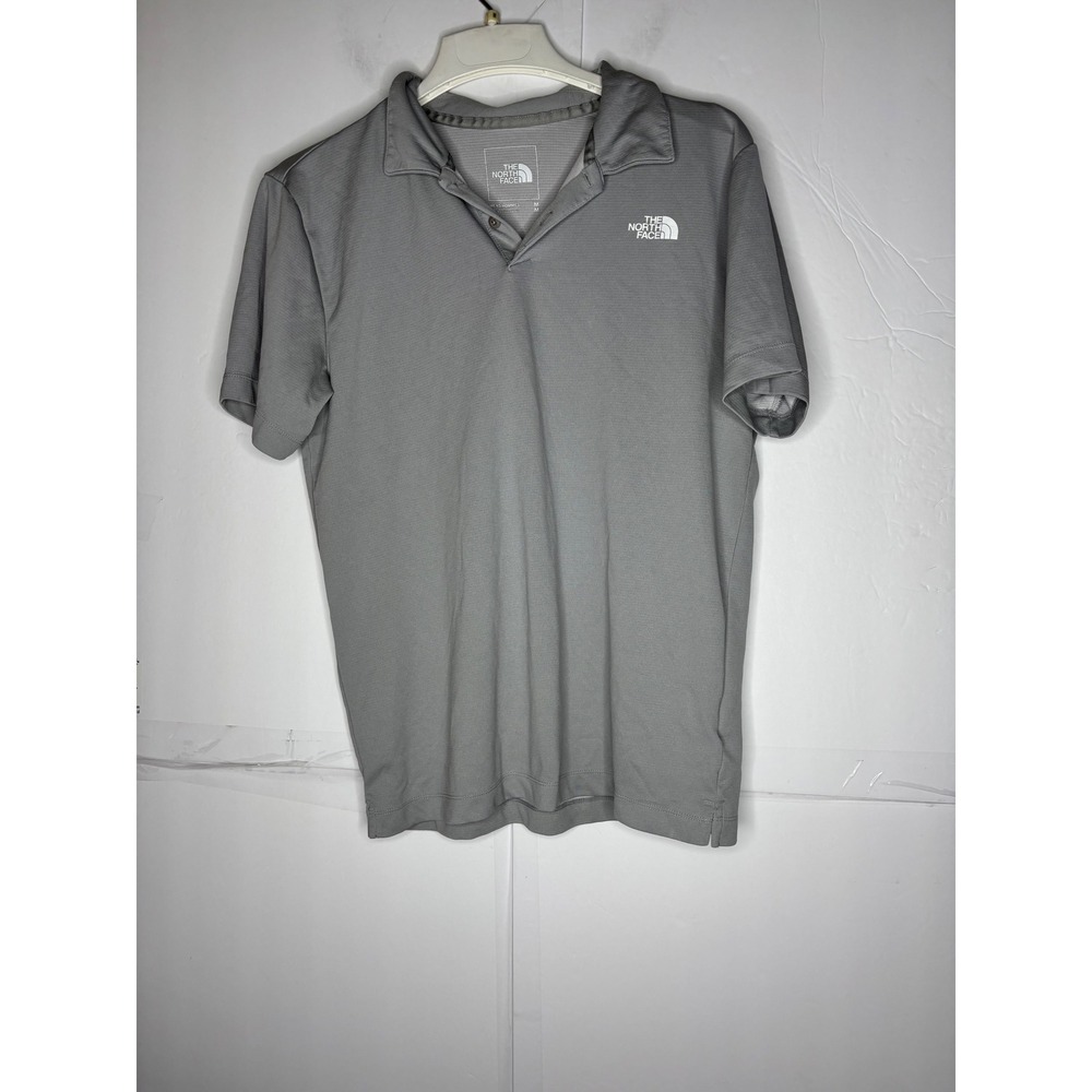 The North Face Mens Gray Short Sleeve Polo Shirt Athletic Performance Size M